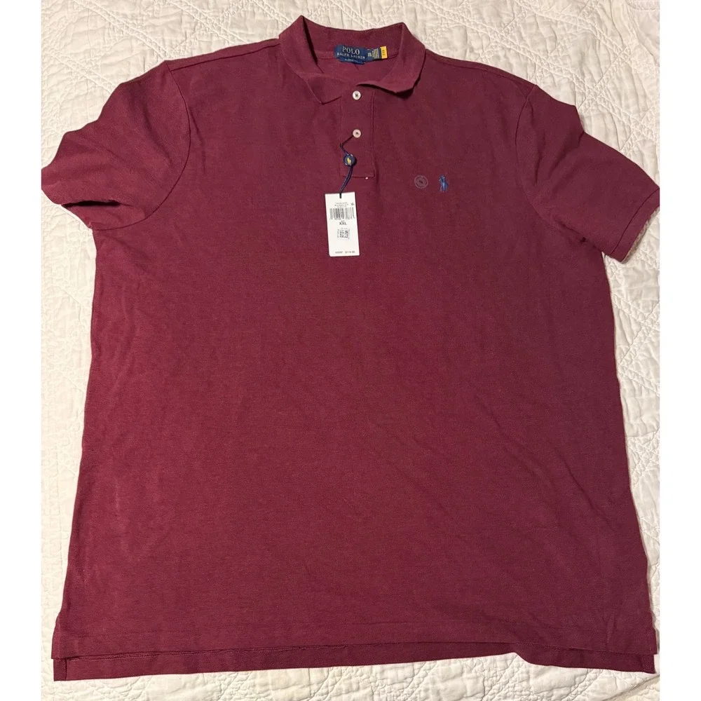 Polo Ralph Lauren Mens XXL Classic Fit Polo Shirt Dark Red Heather NWT